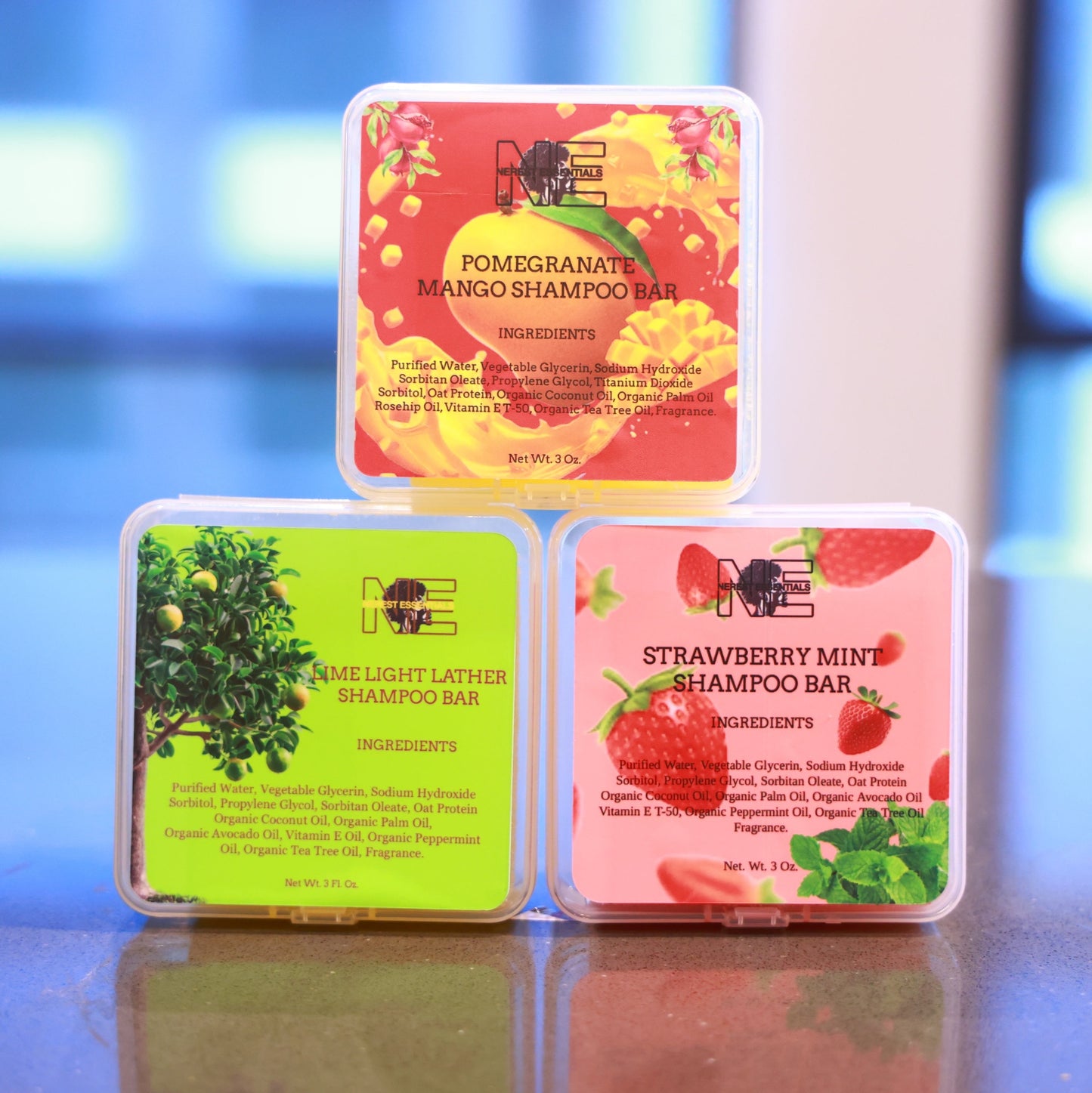 Berry-Lime-Mango Shampoo Bar Trio