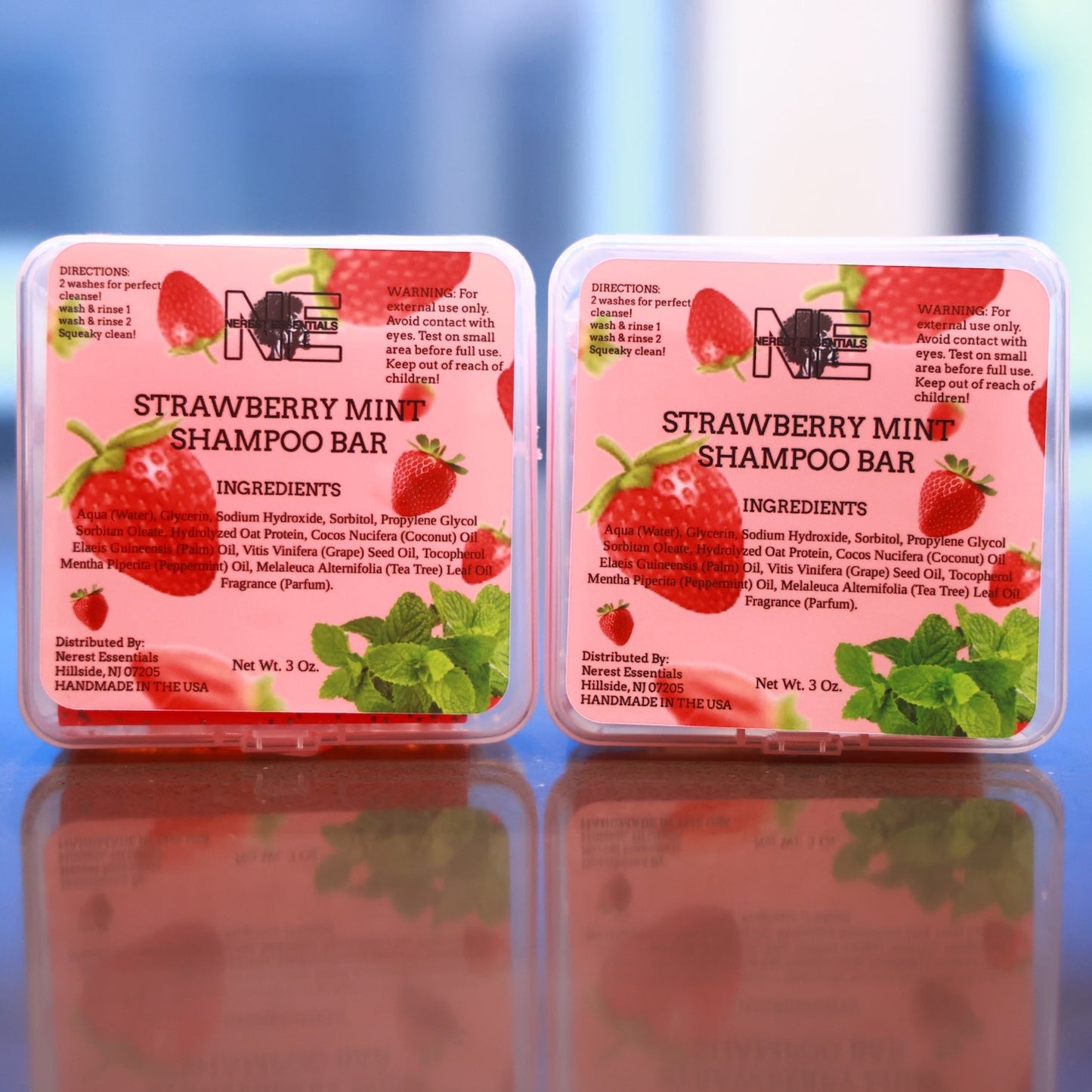 2x Strawberry Mint Shampoo Bars