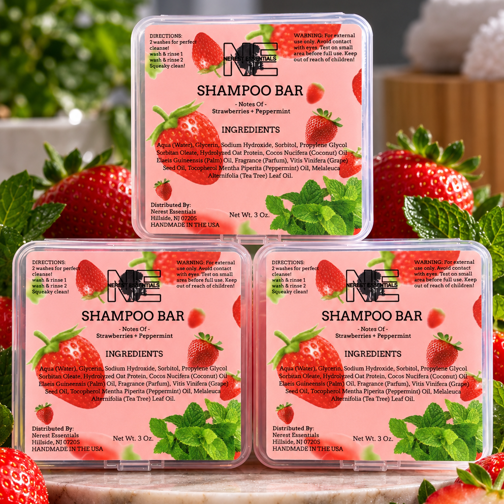 Buy 2 shampoo Bar Get 1 Free (Strawberry Mint)