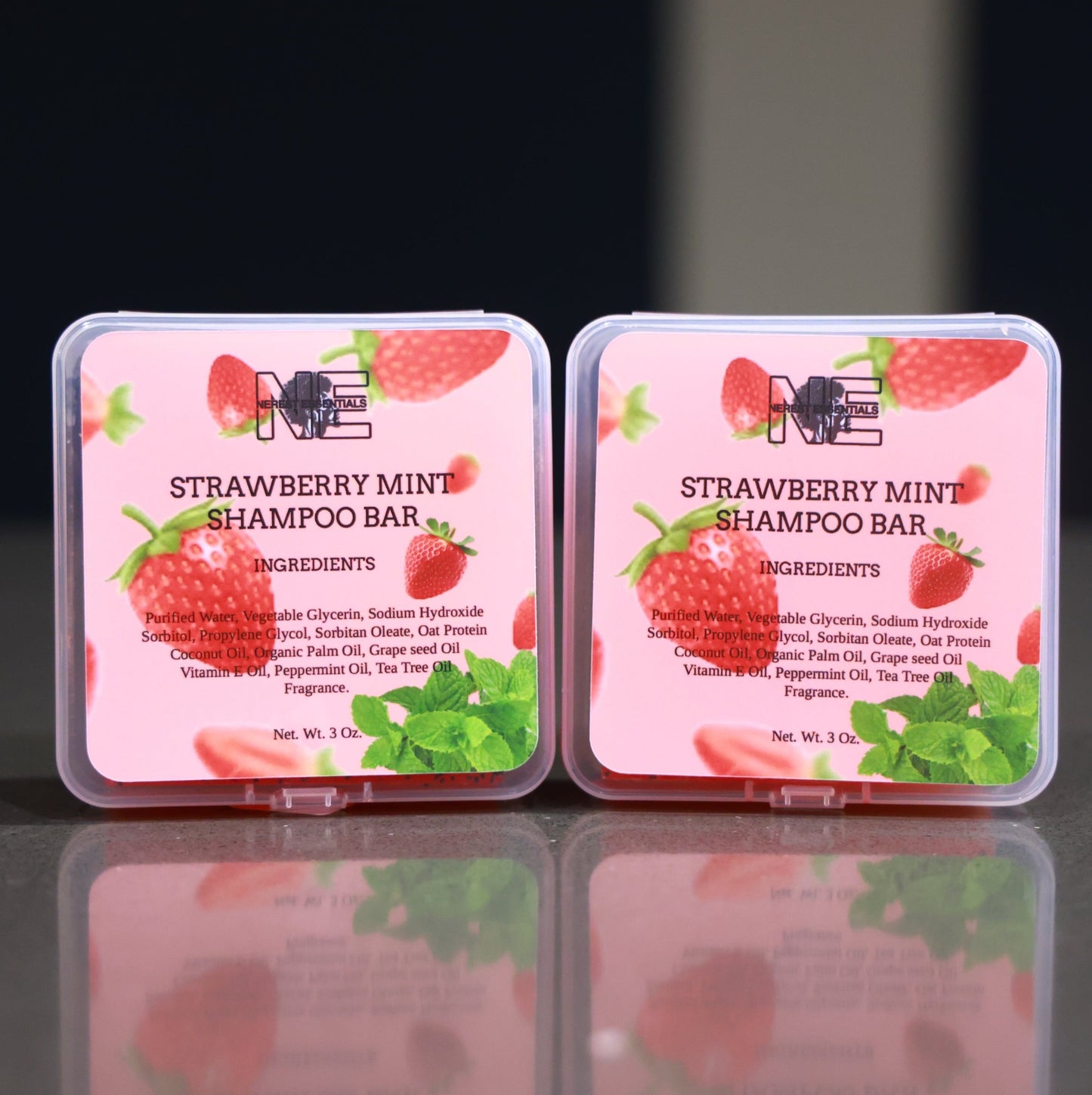 2x Strawberry Mint Shampoo Bars