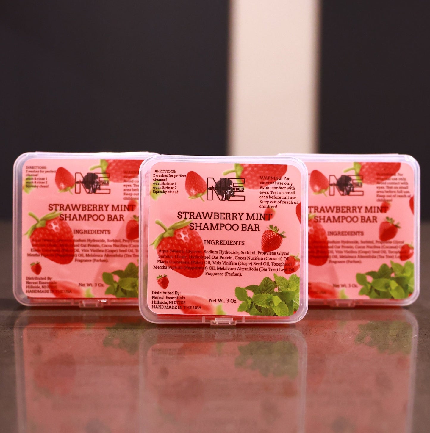 Buy 2 shampoo Bar Get 1 Free (Strawberry Mint)